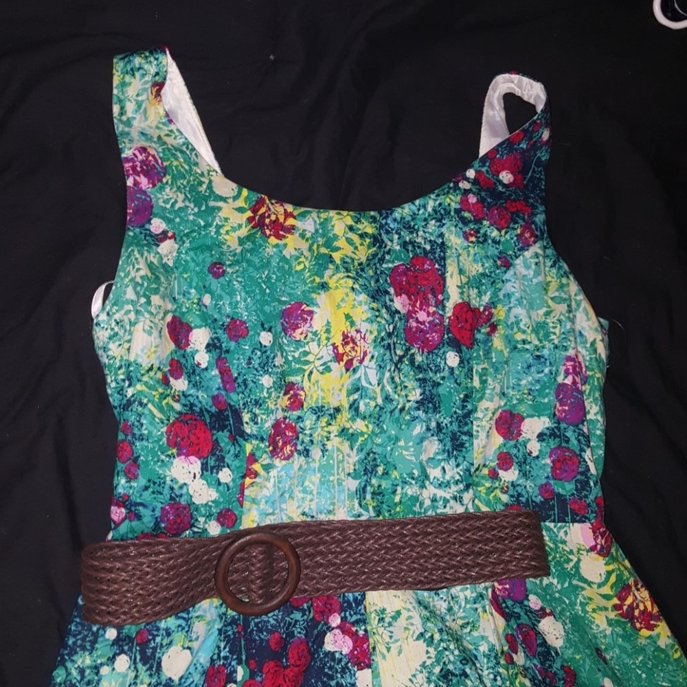 Floral dress with the matching belt